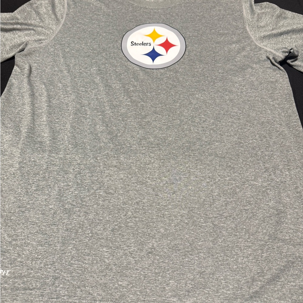 Nike Heather Gray Steelers Long Sleeve Tee